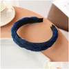 Hårtillbehör Solid Color Veet Braid pannband Korean Tvingar Hårband Girls Cross Knot Bands Fode For Women Drop Delivery Product Ota3i