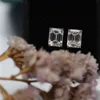 Boucles d'oreilles fines fantaisie pour femmes, cerceau en Moissanite 14K, mode or VVS 3Ct, clous en diamant taille émeraude, bijoux