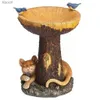 Décorations de jardin Créatif tournesol chat chien raton laveur hibou arbre maison mangeoire à oiseaux résine ornement extérieur jardin cour Figurines décoration artisanat YQ240116