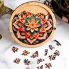 Mandala Flower Irregular Jigsaw Puzzle High Difficulty Brain Games Rompecabezas De Madera Educational Toys Wooden 240115