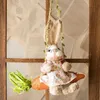 Other Event Party Supplies Easter Decorations Swing Bunny Garden Ornaments DIY Straw Rabbit Exquisite Hand Gifts Creative Straw Bunny With Carrot Decor YQ240116