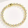 Bracciale affascinante da donna Bracciale tennis in oro bianco giallo 18 carati placcato con diamanti CZ completi Catene per ragazze Donne Bel regalo per un amico