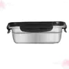 Dinnerware Insulated Bento Box Jar Container Stainless Steel Cold Salad Serving Bowl Fruit Vegetable Storage Crisper Black