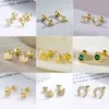 Stud Fashion Gold Color Butterfly Tragus Piercings for The Ear Helix Stud Earrings for Women Tibetan Charm Ear Bone Piercing Jewelry d240426