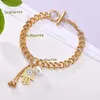 Designer Bracelet Bangle Hand Of Fatima Bracelet Bangles Fashion Gold Color Stainless Steel Charm Bracelets Women Jewelry Braclets High Quality 2024