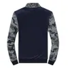 Sudadera con capucha deportiva de retazos para hombre, cuello levantado informal, mangas de camuflaje, traje de hombre, cárdigan, manga larga, primavera y otoño