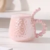 Tasses tasse à eau en céramique galvanisée avec couvercle cuillère tasses à café tasse à thé au lait cadeau de l'après-midi
