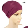 Bufandas Mujeres Modal Cap Pure Color Lady Fashion Elasticidad Mercerización Base Caps Muslim Short Hijab 2 82Kc J2 Drop Entrega Dhlr1