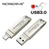 USB Flash Drives USB3.0 Type-C Flash Drive 256gb 128gb Memory Stick Pen Drive 64gb Flash Drives OTG 2 IN 1 cle usb disk For Phone PC