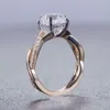 Anpassad 10K 14K Halo Ring Yellow Solid Gold Fashion Jewelry VVS Diamond Engagement Moissanite Rings for Women