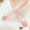 Luvas nupciais Delicadas Lantejoulas e Grânulos Casamento Branco Alta Qualidade Fingerless Drop Delivery Party Events Acessórios Dhxtb