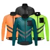 ジャケット付きサイクリングWOSAWE反射性防風メンズ通気性MTBロードマウンテンバイクベストノースリーブセーフティスポーツウインドプルースーツ