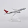 JASON TUTU 16 cm türkisches Boeing 777-Flugzeugmodell, Druckguss-Metallflugzeugmodell im Maßstab 1:400, Geschenkkollektion, Drop 240115