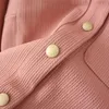 Moda dois bolsos split hem camisa feminina plus size outono inverno roupas casuais lapela manga longa blusas cor sólida topos 240116