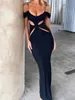 Casual Dresses Sexy Hollow Out Backless Maxi Long Dress Summer Split bodycon for Women Elegant Tight Party Clubwear Vestidos D238