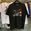 新しいファッショナブルなOネックTシャツの男性女性スカルカラフルなレタープリント短袖バイカー高品質クラブHomme Mirtops