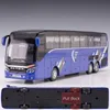 150 Setra Luxury Bus Toy Car Diecastミニチュアモデルプルバックサウンドライト教育コレクションギフト少年240115