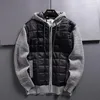 Hunting Jackets Thickened Quilted Cotton Men's Winter Hooded Plush Warm Knitted Cardigan Sweater Outdoor Running Fitness Fleece