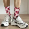 Men's Socks Mesmerizing Red Lips Breathable Fiber Light Absorb Sweat Deodorant Men Middle Tube Ankle Nonslip For Spring Summer Autumn