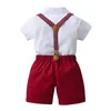 Kleding sets Pudcoco Baby Boys Gentleman Outfits Suits Suite Sortie Shirt Suspender Shorts Set Set overalls 6m-5t