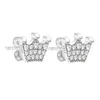 Orecchini a bottone Orecchino con corone incantate con gioielli in argento sterling 925 con CZ trasparenti