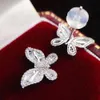 Xiy Luxual Butterfly Wing Pure Gold Diamond Stud Earrings