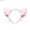 Headbands Lovely Cat Ear Hair Wear Halloween 6 Colors Masquerade Cat Ears Cosplay Costumes Bow Bells Headdress Headband Hair Accessories YQ240116