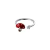 Band Rings Mloveacc 925 Sterling Sier Enamel Mushroom Finger Rings For Women Cz Wedding Engagement Ring Jewelry 910 T2 Drop Delivery Dhpmy