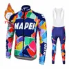 MapeiMens camisa da equipe de ciclismo jaqueta de inverno calças roupas de lã térmica bicicleta de estrada 240116