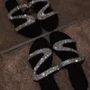 Gai Sexy Women Sandals Summer Beach Płytkie usta Rhinestones Panie Show Fash