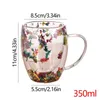 Mugs Dried Flower Double Wall Clear Glass Coffee Insulated Cup For Cold Beverages Latte Espresso