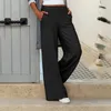 Pantalons pour femmes, décontracté, taille haute, ample, jambes larges, longueur au sol, costumes blancs, pantalons longs pour dames