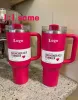 Prêt à expédier bien vendre 1: 1 Même THE QUENCHER H2.0 Cosmo Pink Parade TUMBLER 40 OZ 304 tasses à vin swig Cadeau de la Saint-Valentin Bouteilles d'eau Flamingo Target Red US STOCK 0116