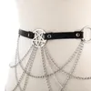 Pentagram Body Chain Jewelry Sexy Waist Belt With Chains Festival Fashion Party Jewelry for Women Girls Gothic Accessories240115