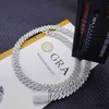 Kubanische Halskette Pass Diamond Test 8–14 mm breit Gra Moissanit 18 Karat Gold Sterling Silber Gliederkette für Männer Hip Hop 4S76