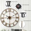 Horloges murales Horloge Rétro Analogique Métal Doré Ancien Chiffre Romain Style Mouvement À Quartz Silencieux Pour La Décoration Intérieure