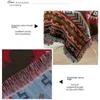 Bohemisk rutig filt för bäddsoffa Dekorativ utomhuscamping Boho Cover Throw Picnic med Tassel 240115