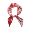 Foulards ruban étroit bandeau en soie petite écharpe cheveux tête cou foulard poignée sac bande bandana cravate 26 lettre imprimée longue