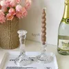 Candle Holders Simple Wedding Candlestick Table Centerpiece Glass Candle Holder Romantic Gift Ornament Home Decor Containers For Candles YQ240116