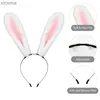 Bandeaux Oreille de lapin bandeau femme étudiants lavage visage bandeau grandes oreilles de lapin bandeaux en peluche printemps cerceau de cheveux YQ240116