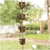 Trädgårdsdekorationer Kettle Metal Wind Chimes Rain Chain för Courtyard Decoration Ramadan Festival Valentines Day Drop Delivery Dhufg