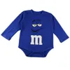 Funnyborn Baby Onesie Bodysuit Новинка Графический M M Candy Face Красочные с длинными рукавами Весенне-Осенняя детская одежда для малышей Комбинезоны 240116