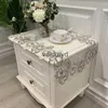 Table Cloth 2pcs Bedside Table Cloth Rectangle Europe Coffee Embroidered Lace Shopbox Tablecloth Table Cover Micro Wave Oven Dust Covervaiduryd