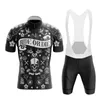 Skullmönster Cykeltröja Set Summer Short Sleeve Cycling Clothing Mtb Bike Uniform Maillot Ropa Ciclismo Mens Bicycle Wear 240116