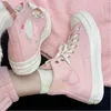 High-top classic 1970s women platform canvas shoes casual luxury designer embroidered flower heart motif pearl satin shoelaces wedding shoes