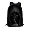 Sacs Cool Black Funk Skull 3d Print School Sac à dos pour garçons filles Back Pack Teenage Kiber Babs Sac Casual Sacs Casual Sacs