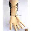 Brudhandskar Design Lace Pearl WhiteBlack Wedding Bow Fingerless Wrist Length Glove Accessories9335833 Drop Delivery Party Events A DHGBM