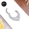 Luxury 5A Square Zircon Nasal Septum Ring G23 High Brightness Punk Tragus Piercing Jewelry For Men And Women Earrings 240116