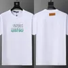 2024 Nytt dubbelt garn Pure Cotton Short Sleeved Men Summer Loose T-shirt mode kortärmad lyxbokstavsmönster T-shirt M-3XL