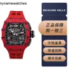 Richardmills tittar på Milles armbandsur Mekanisk Richarmillsr RM1103 NTPT Red Devil Mens Series Carbon Fiber Automatic With Security Card YHF8